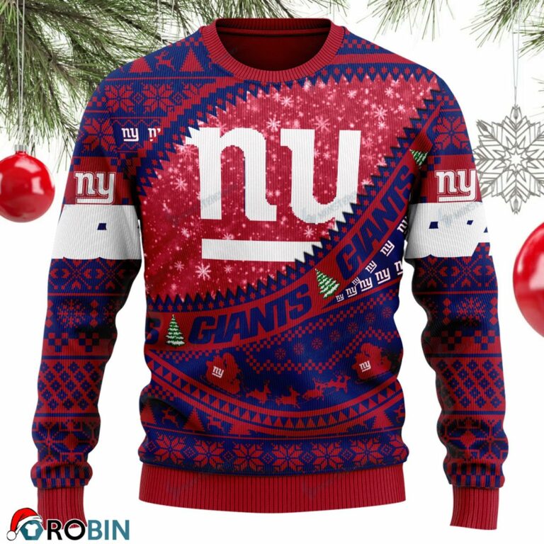 New York Giants Football Ugly Christmas Sweater, Sweatshirt 116RBSW
