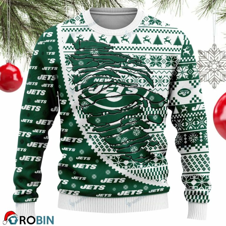 New York Jets Football Ugly Christmas Sweater, Sweatshirt 139RBSW