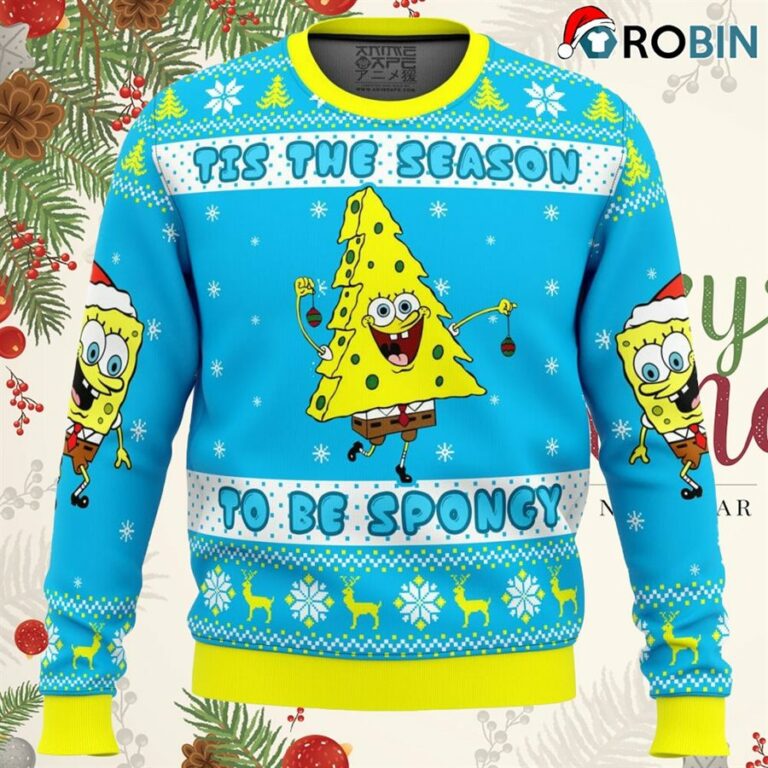 Nickelodeon Cartoons Rainbow Spongebob Ugly Christmas Sweater