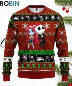 nightmare before christmas ugly sweater red brown 2 1 n0lsaf