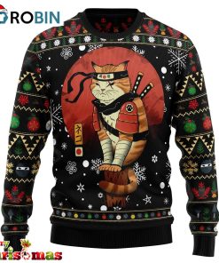 ninja cat ugly christmas sweater 1 cwjyfd