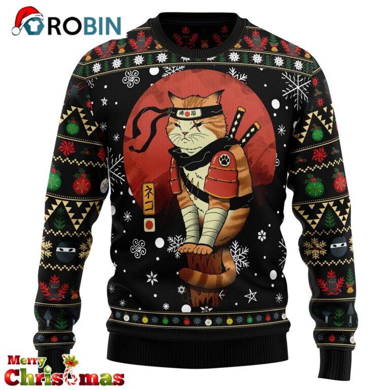Ninja Cat Ugly Christmas Sweater