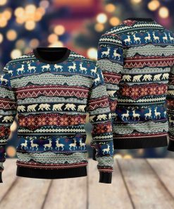 Nordic Style Fabric Patchwork Christmas Pattern All Over Print Ugly Sweatshirt, Sweater