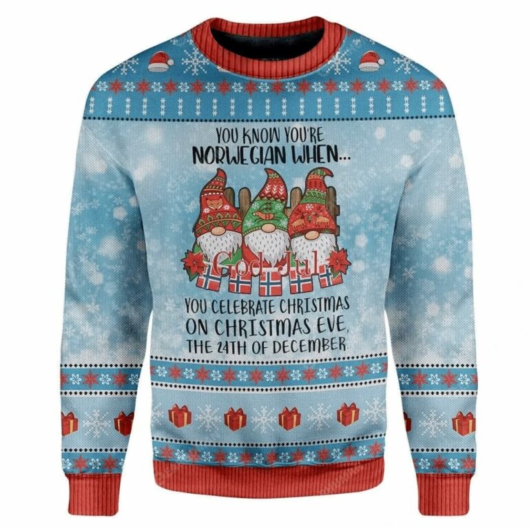 Norwegian All Over Print Ugly Sweatshirt, Sweater