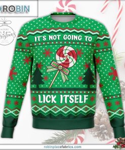 Not Gonna Lick Itself Meme Naughty Holiday Ugly Christmas Sweater Not Gonna Lick Itself Meme Naughty Holiday Ugly Christmas Sweater