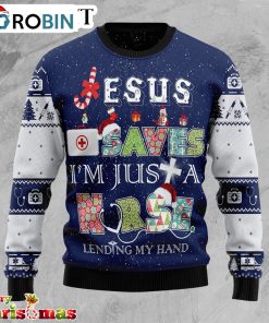 Nurse Life Jesus Saves Ugly Christmas Sweater – Best Xmas Gift