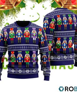 Nutcrackers Christmas Coming Pattern Ugly Christmas Sweater RB2083