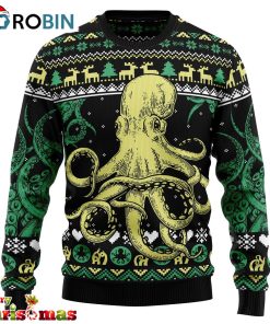 octopus cool christmas unisex crewneck sweater ugly christmas sweater 1 amnib0