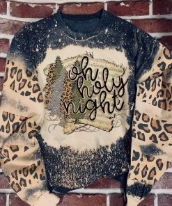 Oh Holy Night Leopard Pattern Ugly Christmas Sweatshirt – Sweater