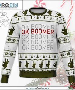 ok boomer ugly christmas sweater 58 B8vtW