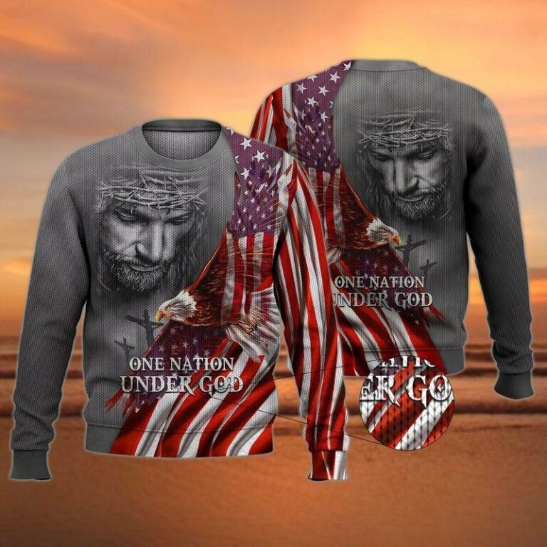 One Nation Under God Ugly Christmas Sweatshirt, Sweater