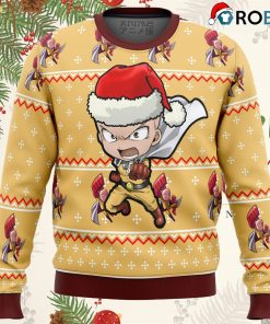 One Punch Chibi Saitama Ugly Christmas Sweater