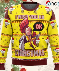 One Punch Saitama Ok Ugly Christmas Sweater
