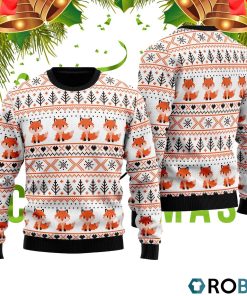 Orange Fox Xmas Pattern Ugly Christmas Sweater RB2088