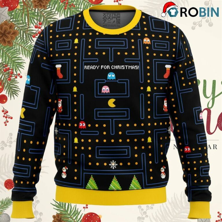 Pac Man Ready For Christmas Ugly Christmas Sweatshirt, Sweater