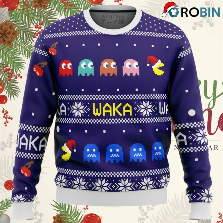 Pacman Waka Waka Ugly Christmas Sweatshirt, Sweater