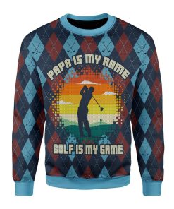 Papa Is My Name Golf Is My Game Ugly Christmas Sweatshirt, Sweater