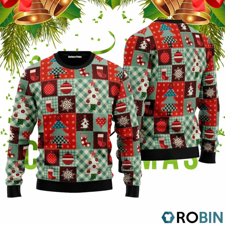 Patchwork Xmas Pattern Ugly Christmas Sweater RB2243