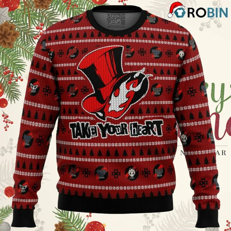 Persona 5 Take Your Heart Ugly Christmas Sweatshirt, Sweater