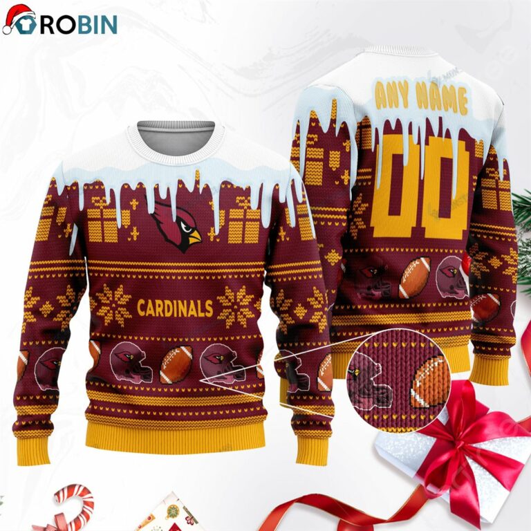 Personalized Arizona Cardinals Football Ugly Christmas Sweater