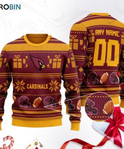 personalized arizona cardinals football ugly christmas sweater sweatshirt pbvs0e