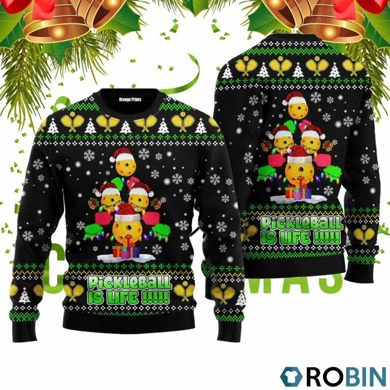 PickleBall Is Life 3D Print Ugly Christmas Sweater RB4242