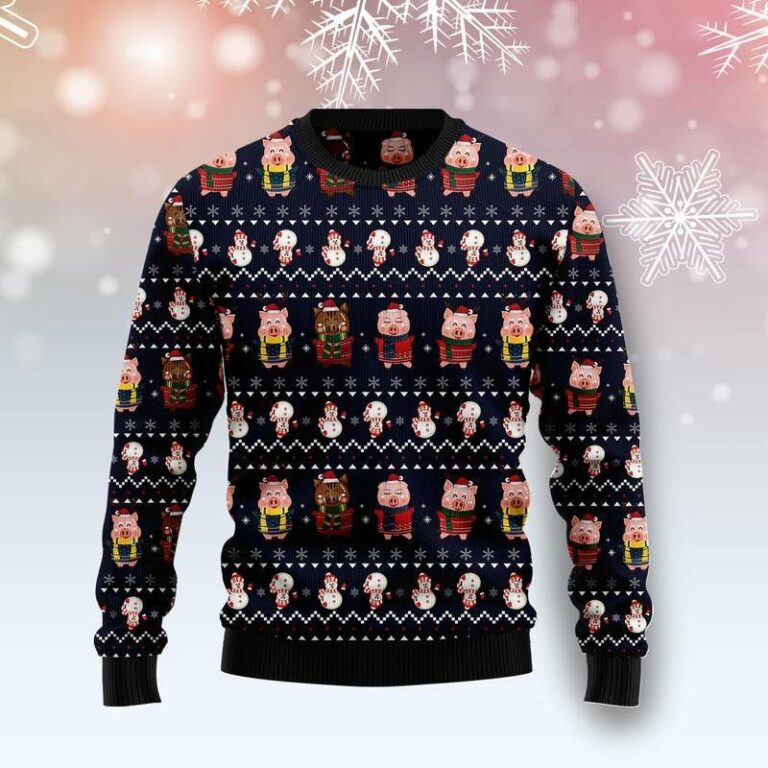 Pigs Cute Christmas Ugly Sweatshirt, Sweater