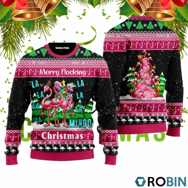 Pink Flamingo Christmas Ugly Christmas Sweater RB4444