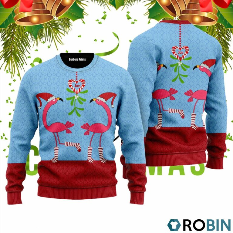 Pink Flamingos Christmas Funky Pattern 3D Print Ugly Christmas Sweater RB2205