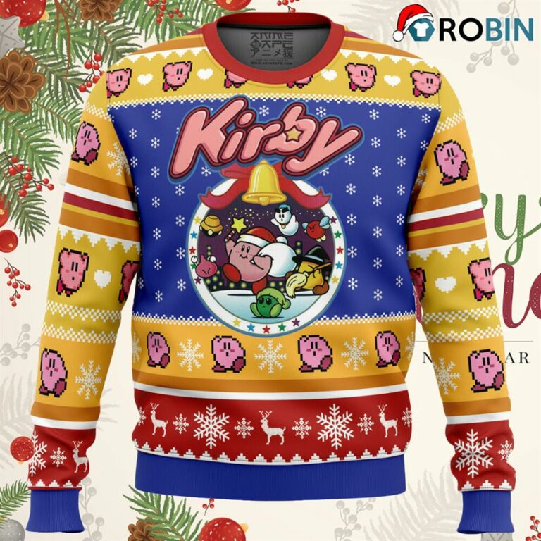 Pink Puff Christmas Kirby Ugly Christmas Sweatshirt, Sweater