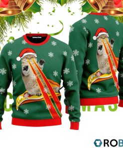 Pizza Cat With Laser Eyes Ugly Christmas Sweater RB4527 Pizza Cat With Laser Eyes Ugly Christmas Sweater RB4527