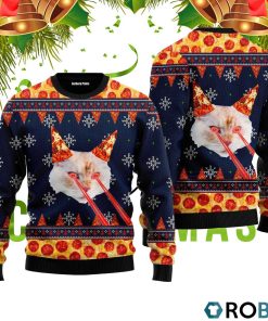 Pizza Cat With Laser Eyes Ugly Christmas Sweater RB4327