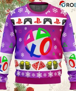 Playstation Neon Ugly Christmas Sweatshirt, Sweater