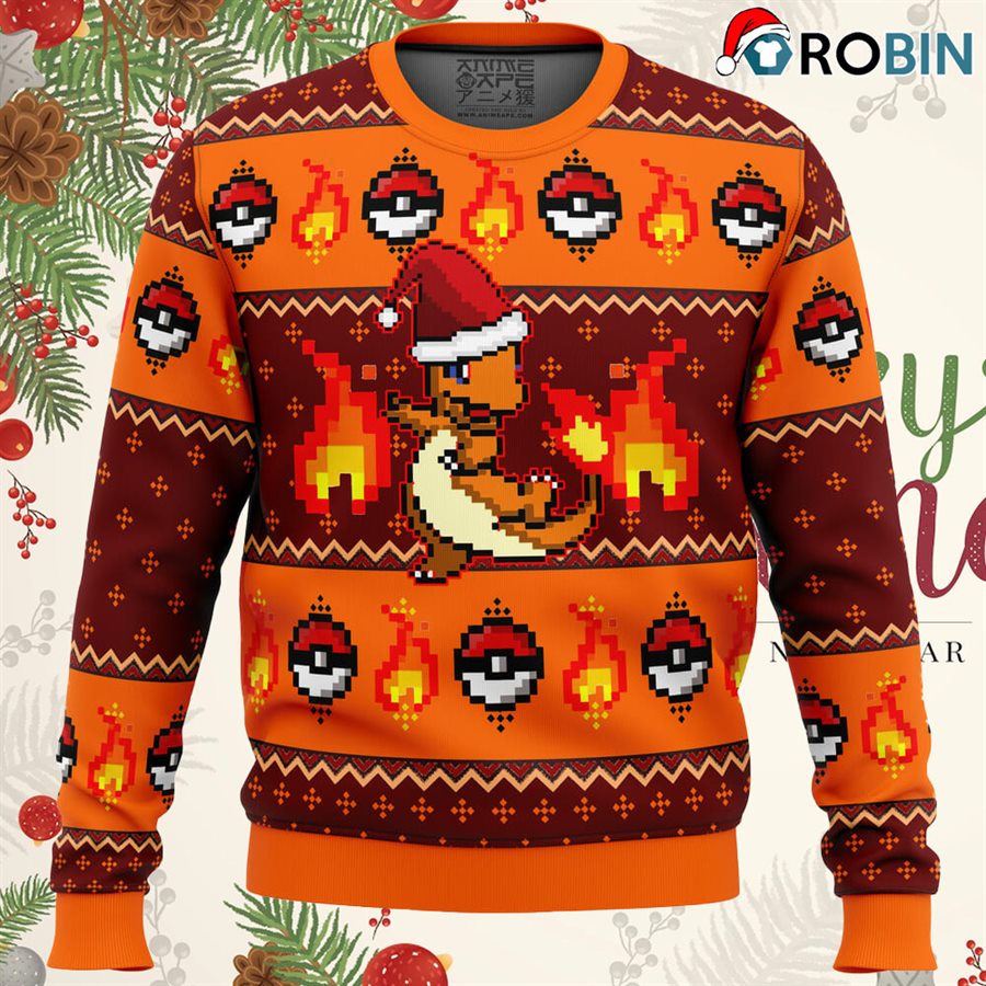 Pokemon Charmander Ugly Christmas Sweatshirt, Sweater - RobinPlaceFabrics