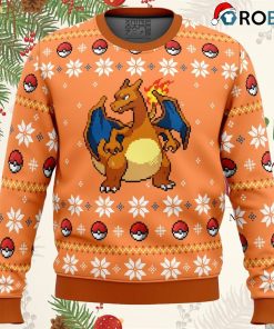 Pokemon Christmas Blaze Charizard Ugly Christmas Sweatshirt, Sweater