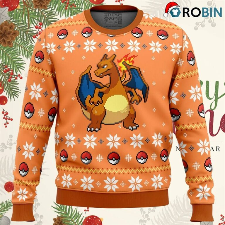 Pokemon Christmas Blaze Charizard Ugly Christmas Sweatshirt, Sweater