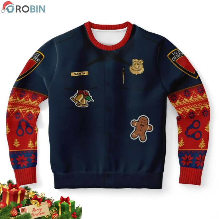 Police Uniform Ugly Christmas Sweatshirt, Sweater