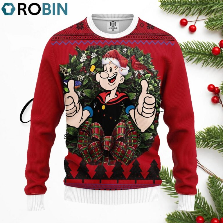 Popeye The Sailor Man Noel Merry Christmas Ugly Christmas Sweater