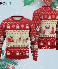 Pug Dog Reindeer Ugly Christmas Sweatshirt – Sweater