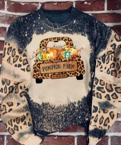 Pumkin Farm Truck Leopard Bleached Ugly Christmas Sweatshirt – Sweater