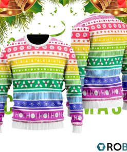 Rainbow Cozy Holiday Pattern Ugly Christmas Sweater RB2434