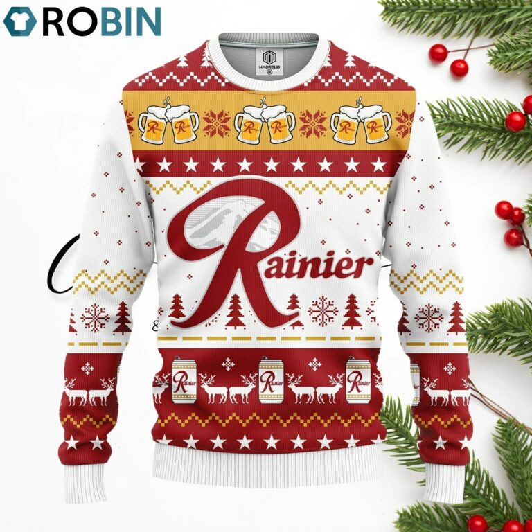 Rainier Beer Ugly Christmas Sweater