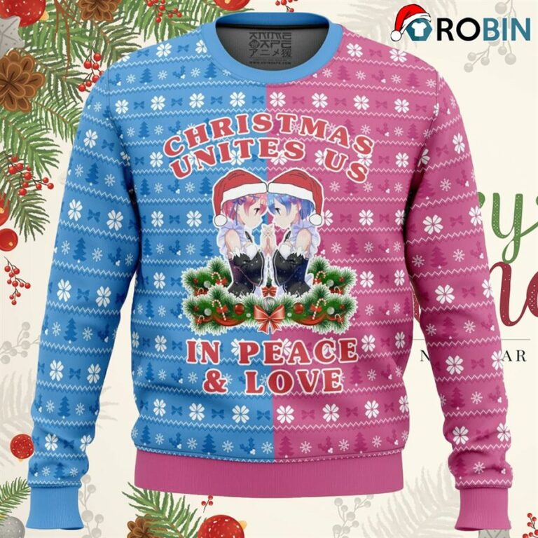 Re Zero Ram And Rem Christmas Ugly Christmas Sweatshirt, Sweater