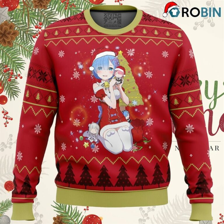 Re Zero Rem Christmas Ugly Christmas Sweatshirt, Sweater