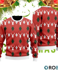 Red Argyle Reinmas 3D Print Ugly Christmas Sweater RB2002 Red Argyle Reinmas 3D Print Ugly Christmas Sweater RB2002