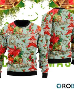 Red Cardinal Loves Winter Pattern Ugly Christmas Sweater RB2447