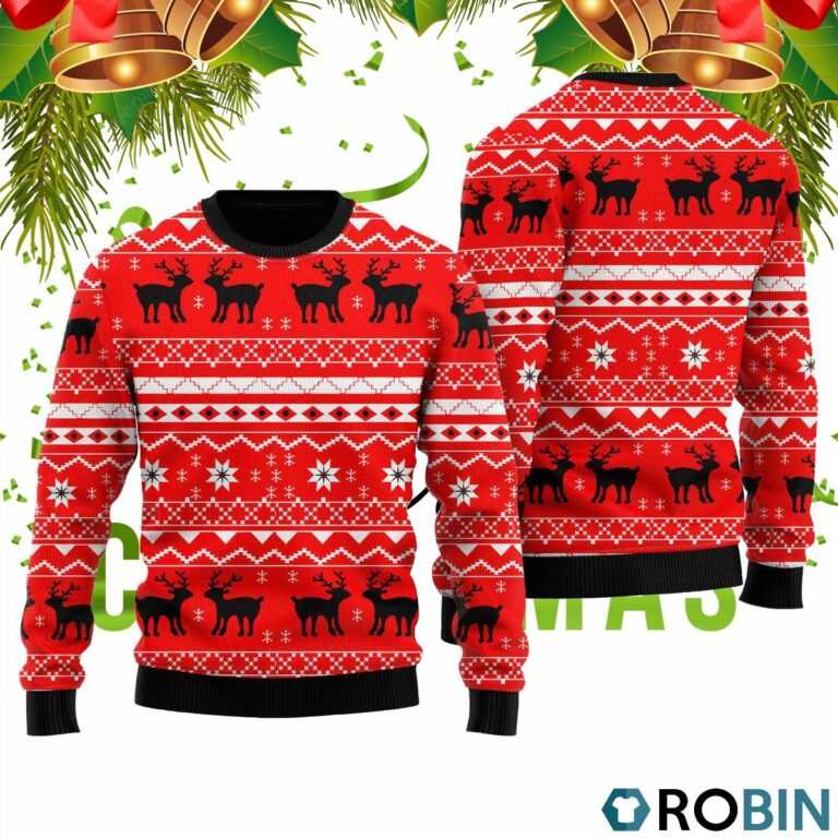 Red Deer Hunting Ugly Christmas Sweater RB2020