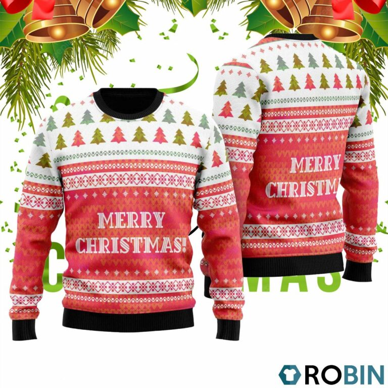Red Merry Holiday Pattern Ugly Christmas Sweater RB2098