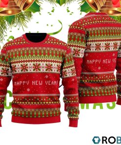 Red Xmas Wonderful Party Pattern Ugly Christmas Sweater RB2093