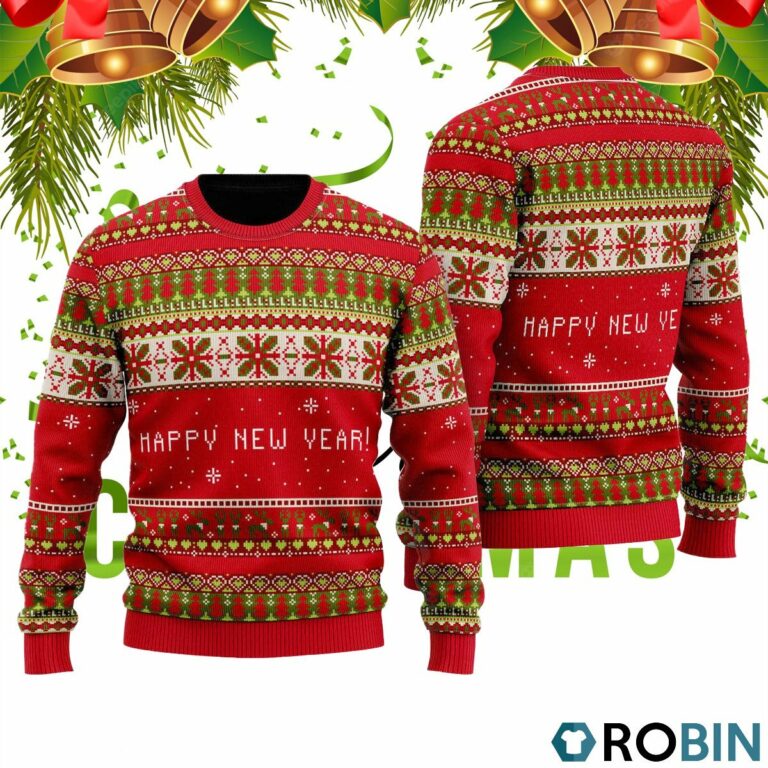Red Xmas Wonderful Party Pattern Ugly Christmas Sweater RB2093